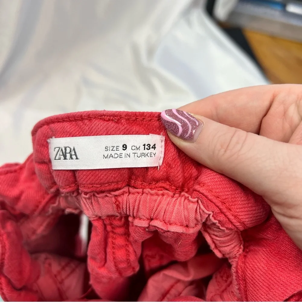 3 FOR $15 Zara Girl Frayed Hem Paperbag Shorts, size 9 Years